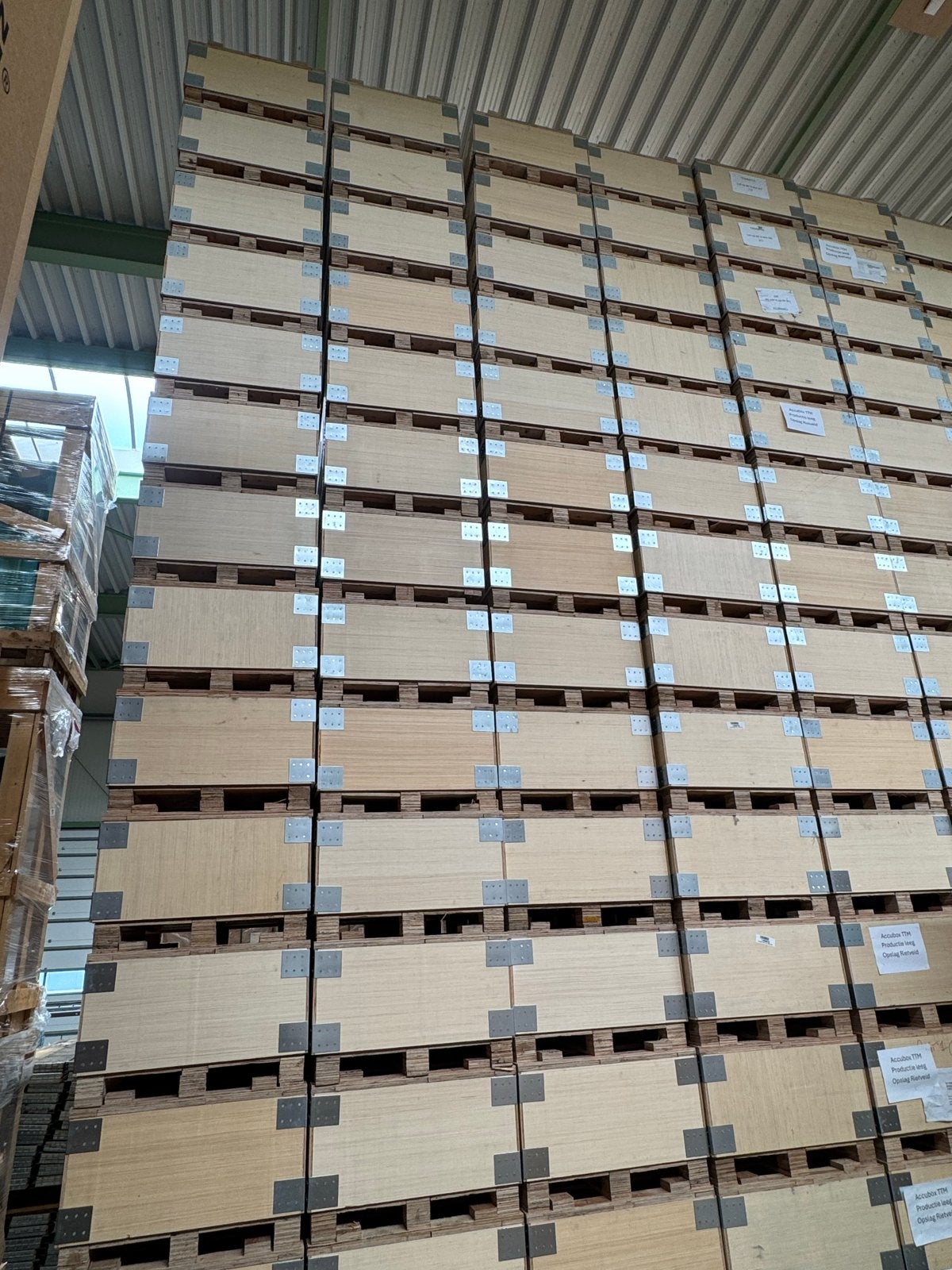 115x Stevige houten transportkisten op pallet, Ophalen, Gebruikt, 100 cm of meer, 60 cm of meer