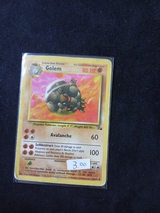 Pokemon kaart Golem (Megaton Pokemon), Ophalen