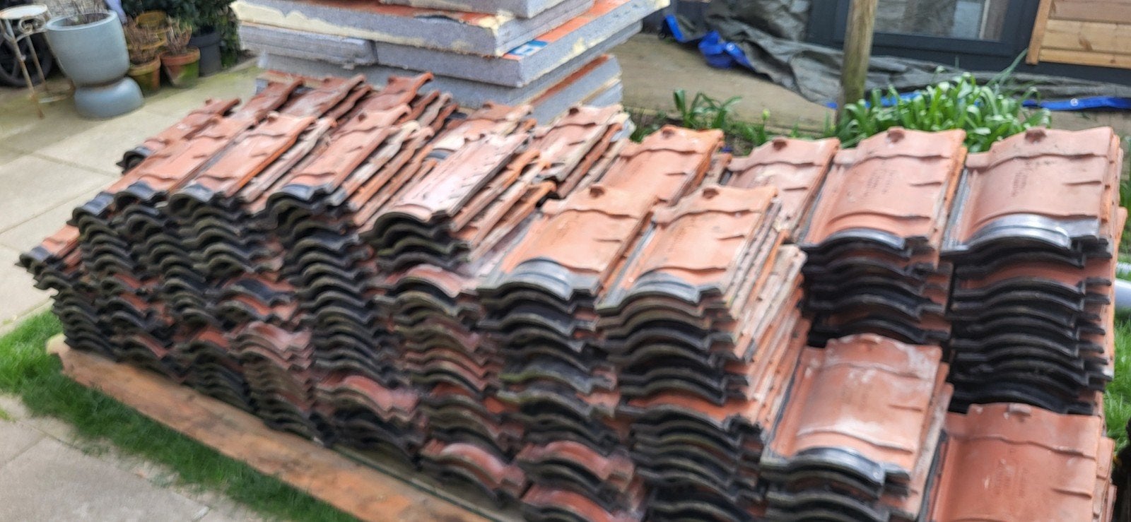 Dakpannen geglazuurd, Ophalen, Steen of Klei, 15 m² of meer, Dakpannen