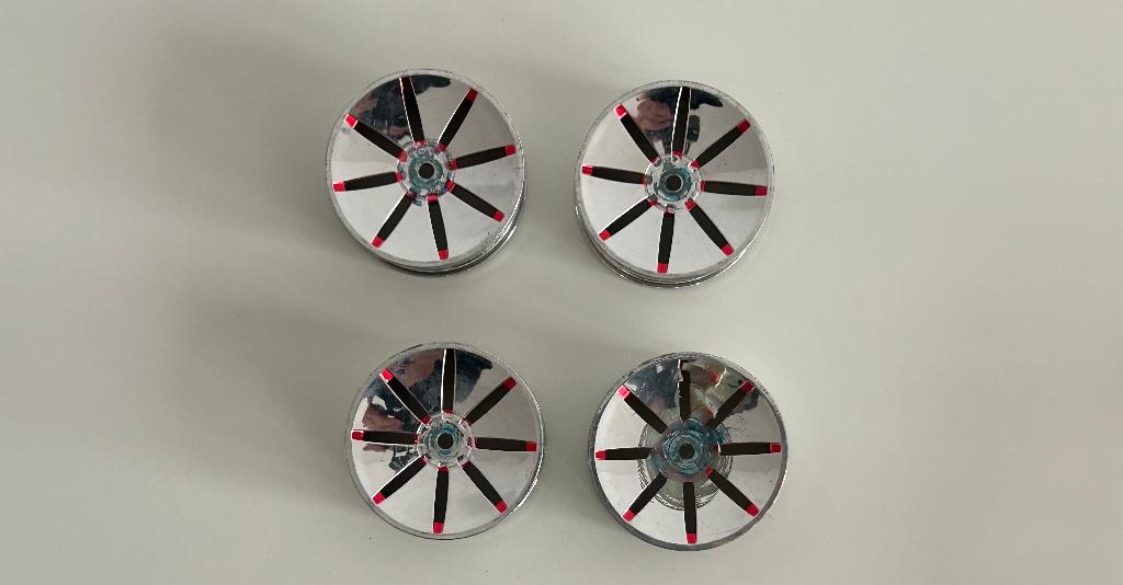 4x velgen chrome 1/10 rc auto, Hobby en Vrije tijd, Modelbouw | Radiografisch | Auto's, Ophalen of Verzenden, Gebruikt, Onderdeel