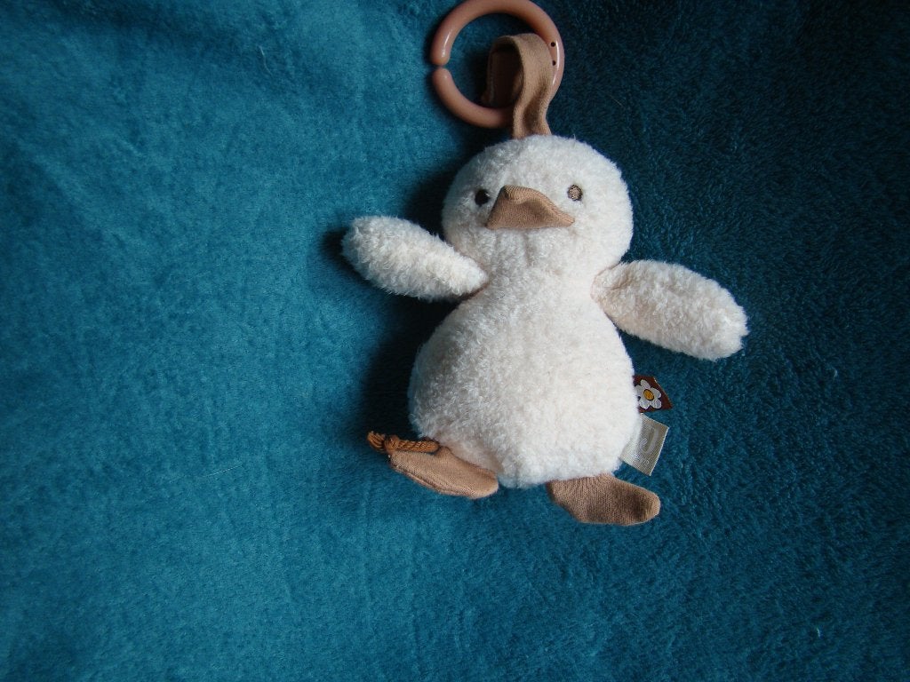 Jollein , eend ,vogel wagenhanger rammel en knisper 15 cm, Kinderen en Baby's, Met geluid, Ophalen of Verzenden, Zo goed als nieuw