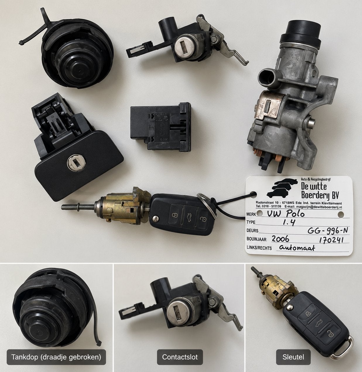VW Polo 9N 9N3 Slotenset Contactslot Klapsleutel 1.4 2006, Ophalen of Verzenden, Gebruikt