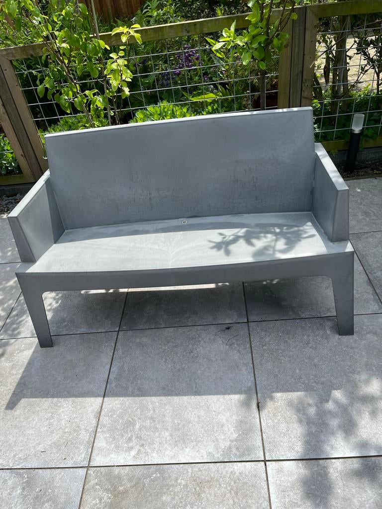 3-zits tuinbank van plastic, Tuin en Terras, Ophalen, Gebruikt, Plastic