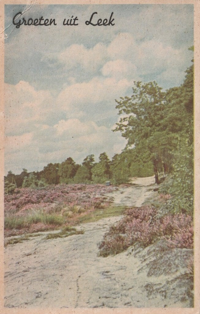 LEEK Heide Groeten kl.f., Verzenden, 1940 tot 1960, Gelopen, Groningen
