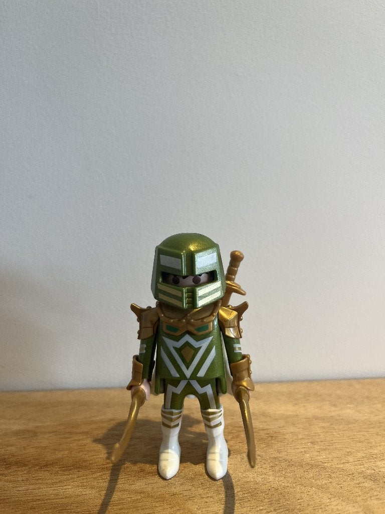 leuk playmobil poppetje met zwaarden, Ophalen of Verzenden, Zo goed als nieuw, Losse onderdelen, Figuren