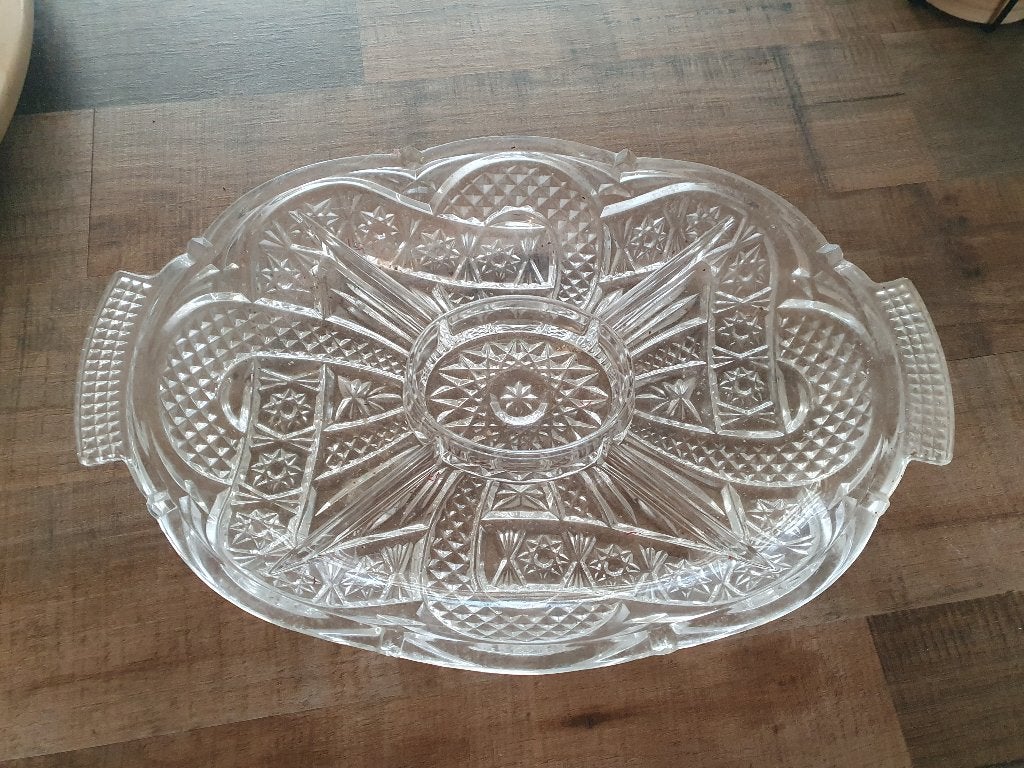 kristallen schaal, Antiek en Kunst, Antiek | Glas en Kristal, Ophalen of Verzenden