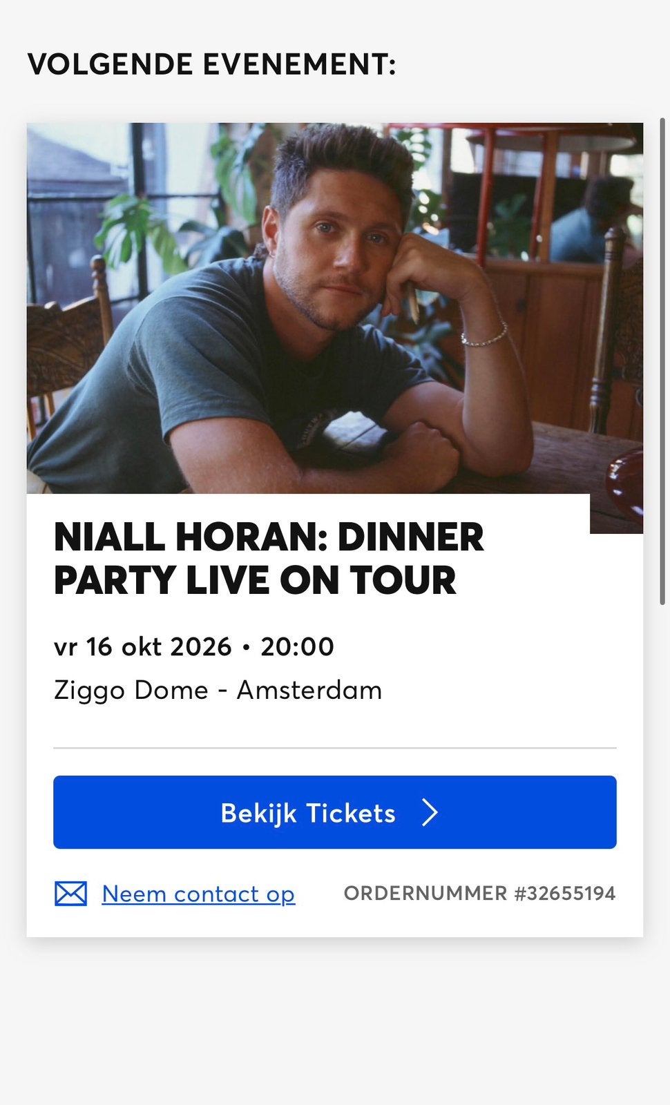 Niall Horan 16 Oktober Amsterdam, Twee personen, Oktober