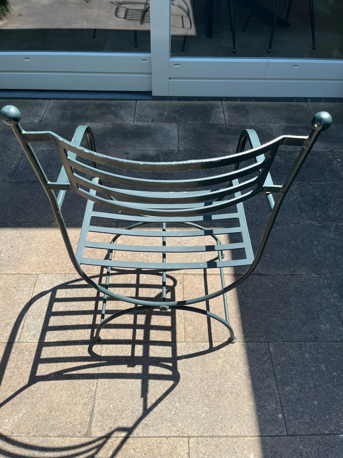 6 smeedijzeren tuinstoelen, Ophalen, Gebruikt, Metaal