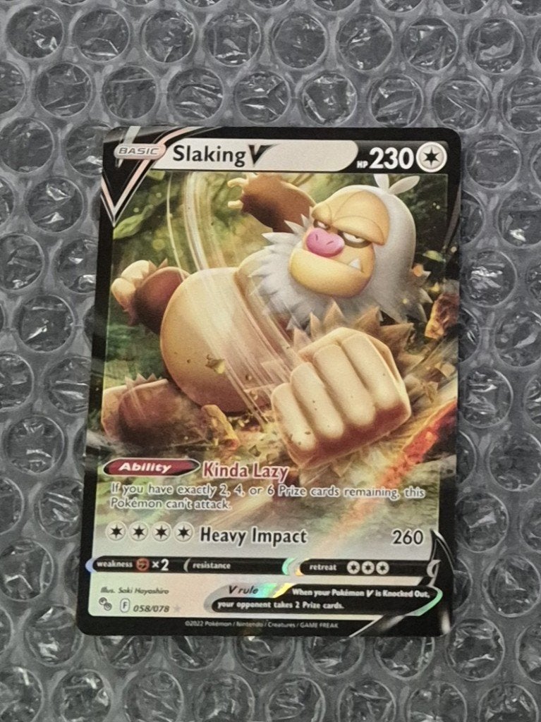 Slaking V 058/078 Pokemon Go Sword & Shield Ultra Rare, Hobby en Vrije tijd, Ophalen of Verzenden, Zo goed als nieuw, Losse kaart