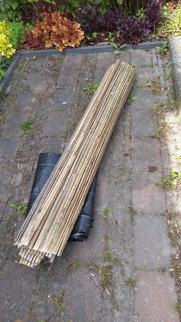 Gespleten bamboemat 390 x 165 cm bamboe schutting, Tuin en Terras, Ophalen, 3 tot 6 meter, Hout, 1 tot 2 meter