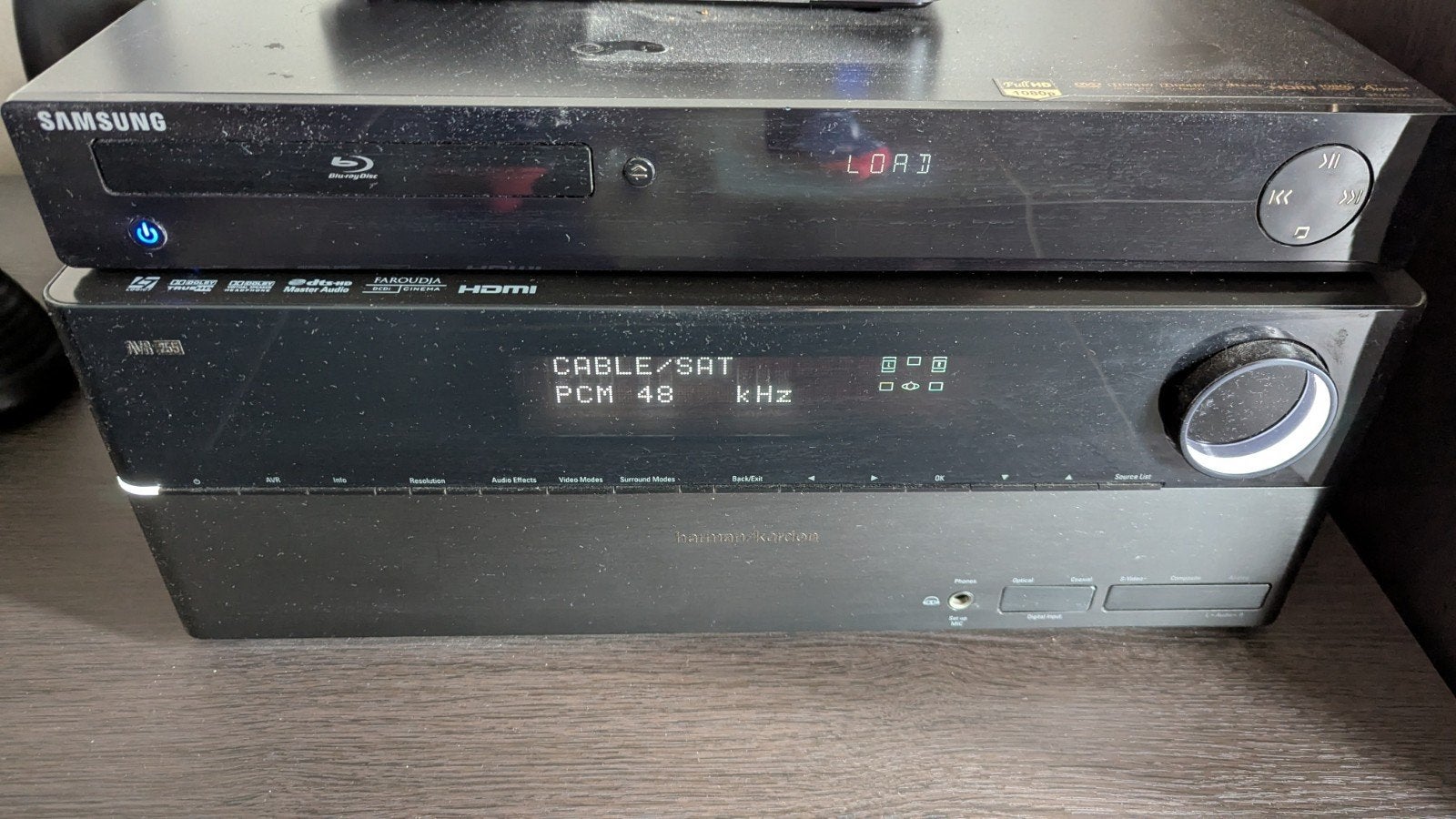 Harman kardon AVR 255 & HKTS 11 set incl Samsung blue ray, Ophalen, Samsung