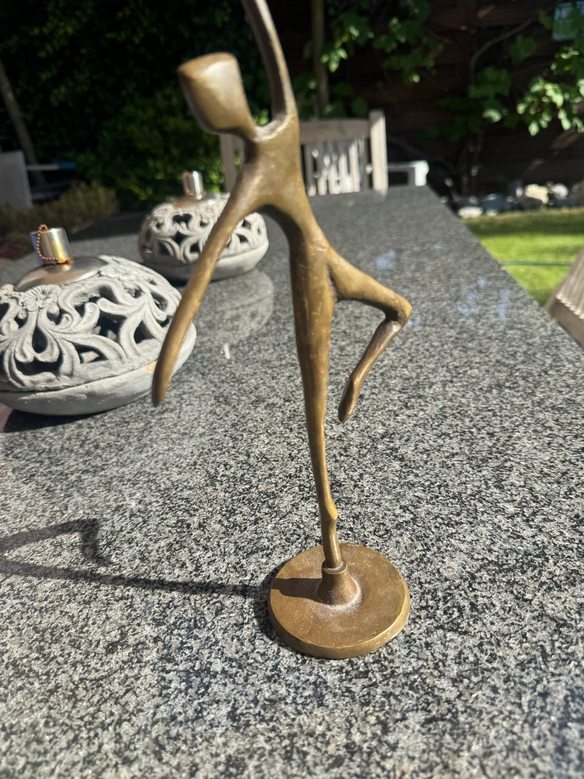 Vintage messing ballerina beeldje - Elegant en tijdloos, Antiek en Kunst, Ophalen, Gepatineerd, 20 - 50 cm, Beeld