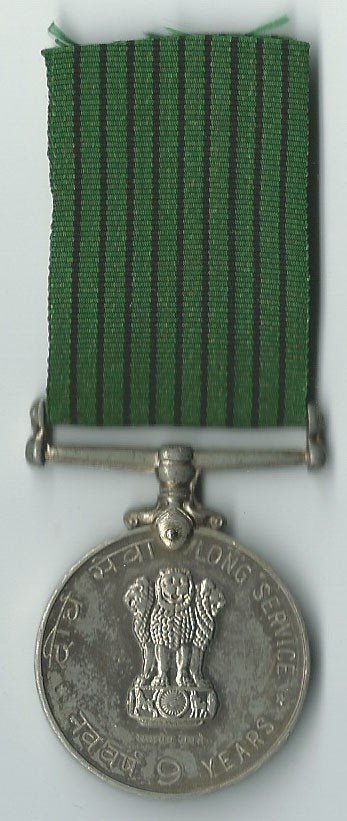INDIA 1971 9 YEARS LONG SERVICE MEDAL, Named, Verzamelen, Verzenden, Landmacht, Azië, Lintje, Medaille of Wings