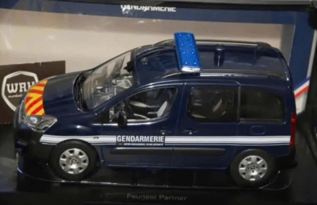 1:18 PEUGEOT PARTNER 2018 POLITIE Gendarmerie Norev WRH, Hobby en Vrije tijd, Modelauto's | 1:18, Verzenden, Zo goed als nieuw