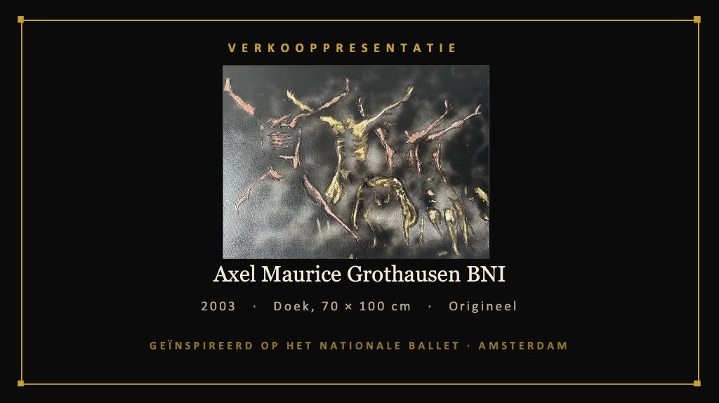 BEWEGING IN BALLET 2003, Antiek en Kunst, Ophalen, Figuren, Acrylverf, Op houten frame