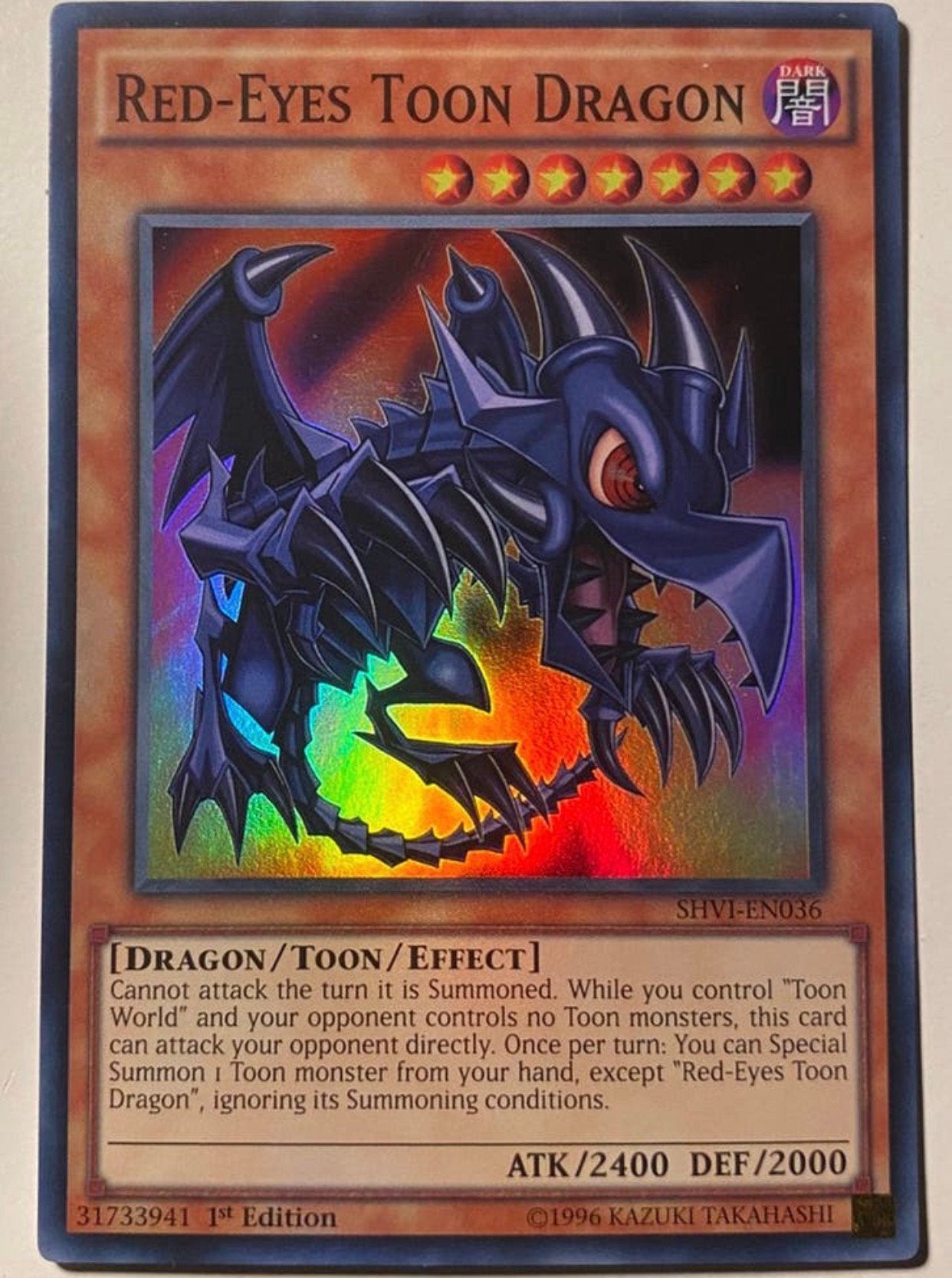Yu-Gi-Oh! Red-Eyes Toon Dragon SHVI 1st Edition !, Hobby en Vrije tijd, Verzamelkaartspellen | Yu-gi-Oh!, Ophalen of Verzenden