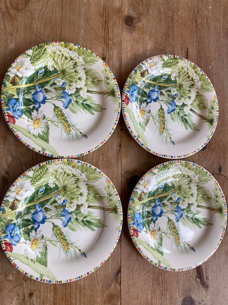 Gien Cherry Taartschaal en 4 gebaksbordjes - Zo goed als nie, Huis en Inrichting, Keuken | Servies, Ophalen of Verzenden, Zo goed als nieuw
