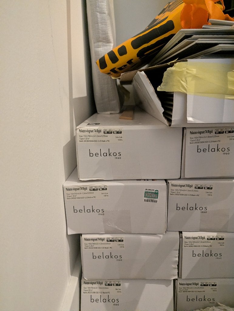 Pvc belakos met bijpassende plakplinten, Ophalen, Crème, Overige typen, Nieuw