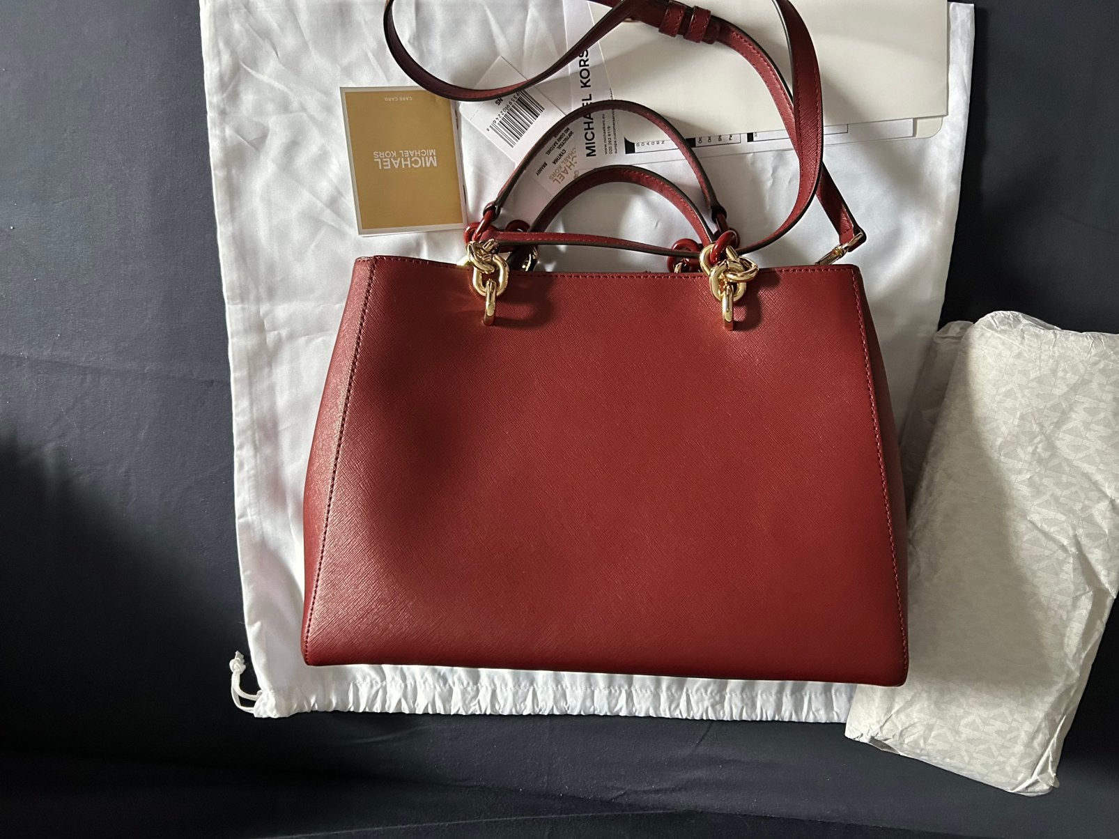 Nieuwe Michael Kors Handtas - Echt Leder Burgundy, Sieraden, Tassen en Uiterlijk, Tassen | Damestassen, Ophalen of Verzenden, Zo goed als nieuw
