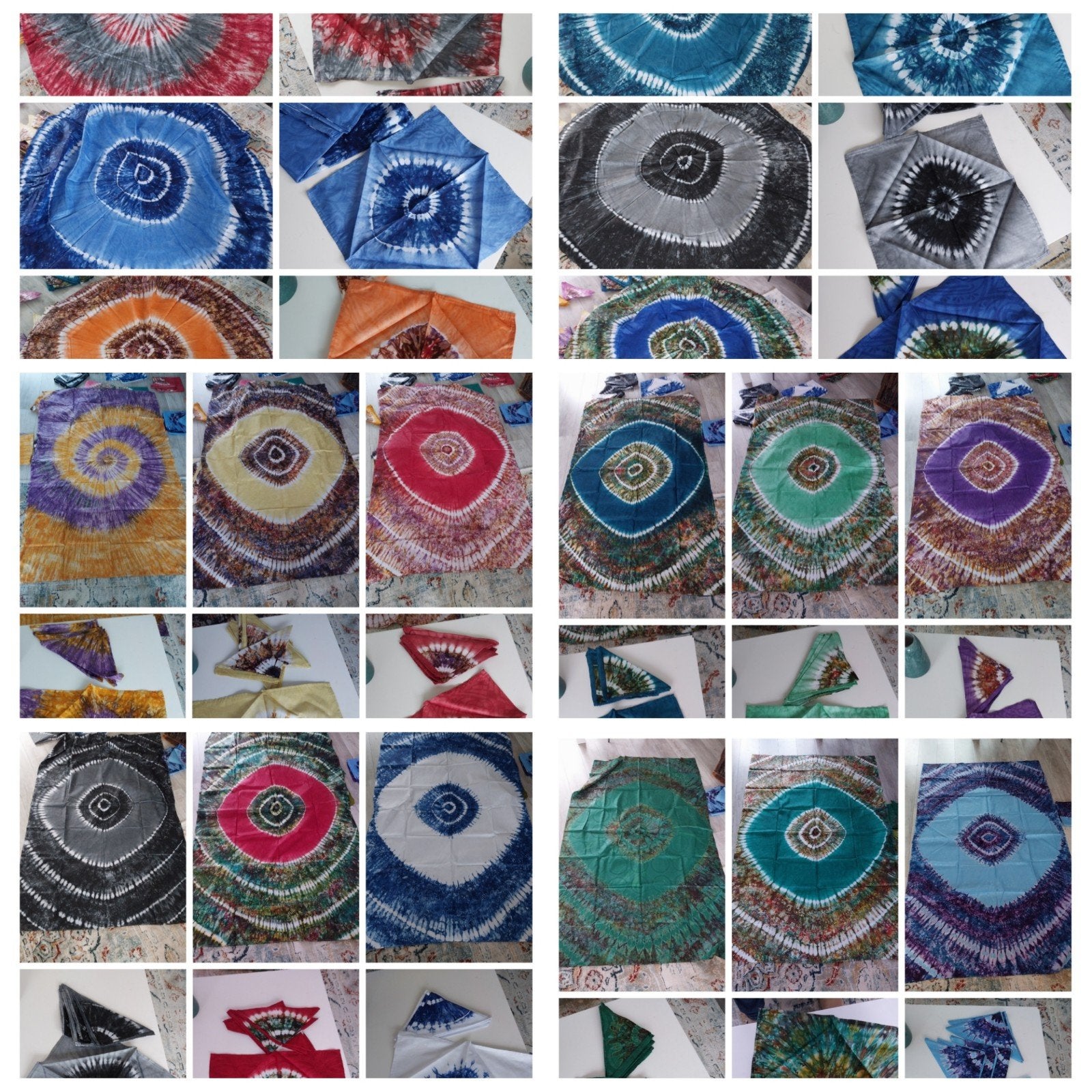 ronde en rechthoekige tafelkleden tie dye, Ophalen of Verzenden, Buitenland
