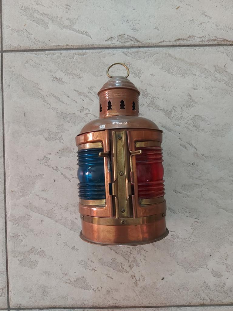 Antieke Koperen Scheepslamp - Bakboord en Stuurboord, Ophalen of Verzenden