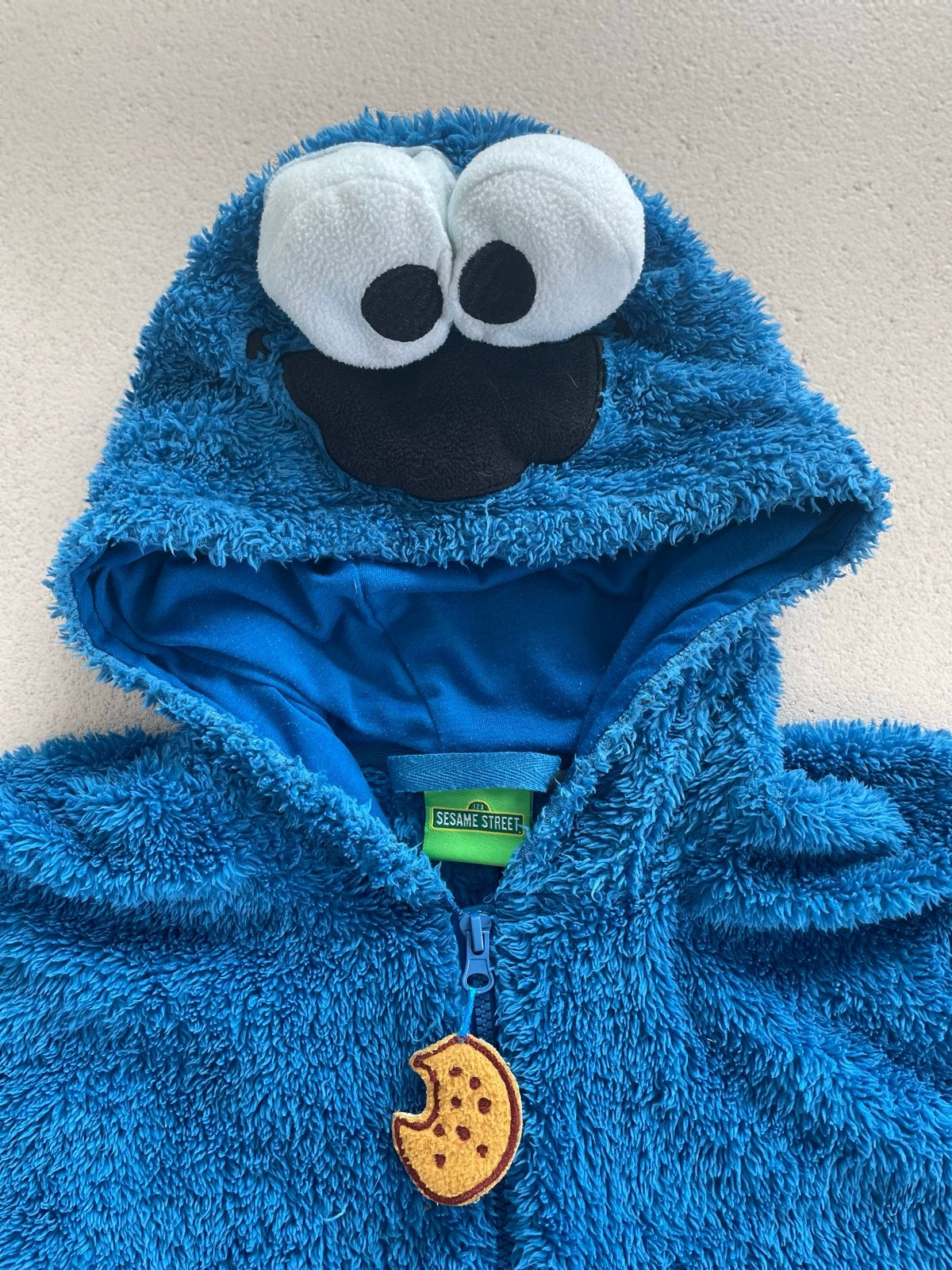 Cookie Monster Onesie M/L - Carnaval Verkleedpak, Maat 38/40 (M), Carnaval, Verzenden, Kleding