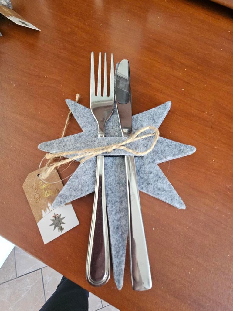 Bestekhouders Kerst ster zwart grijs, Diversen, Kerst, Nieuw, Ophalen of Verzenden
