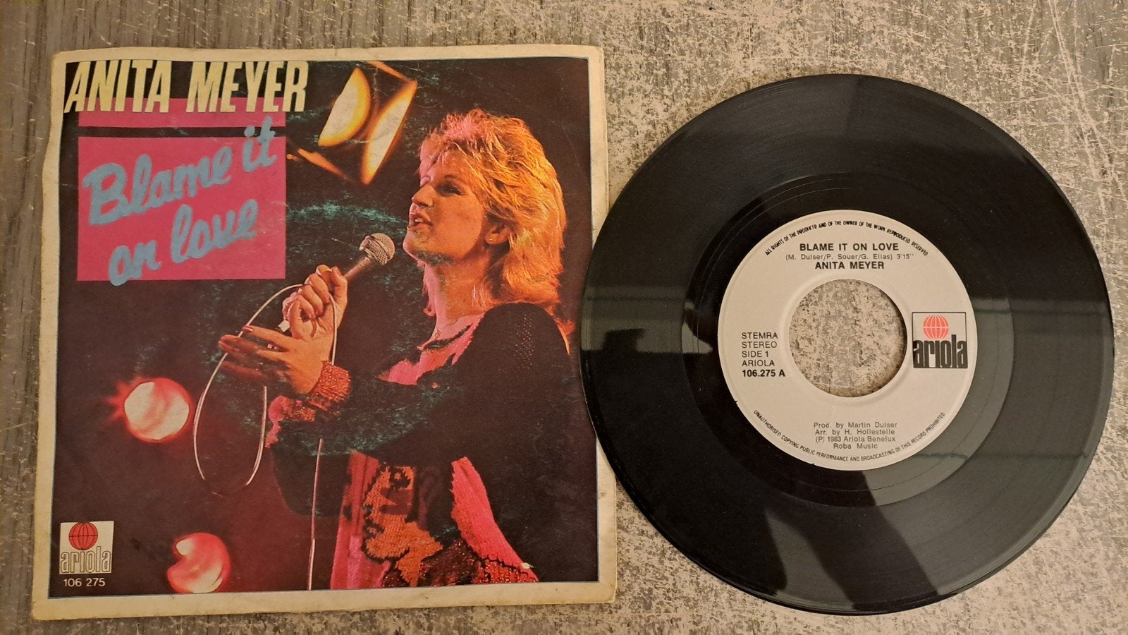 Anita meyer  - blame it on love, Gebruikt, Pop, 12 inch, Fotohoes