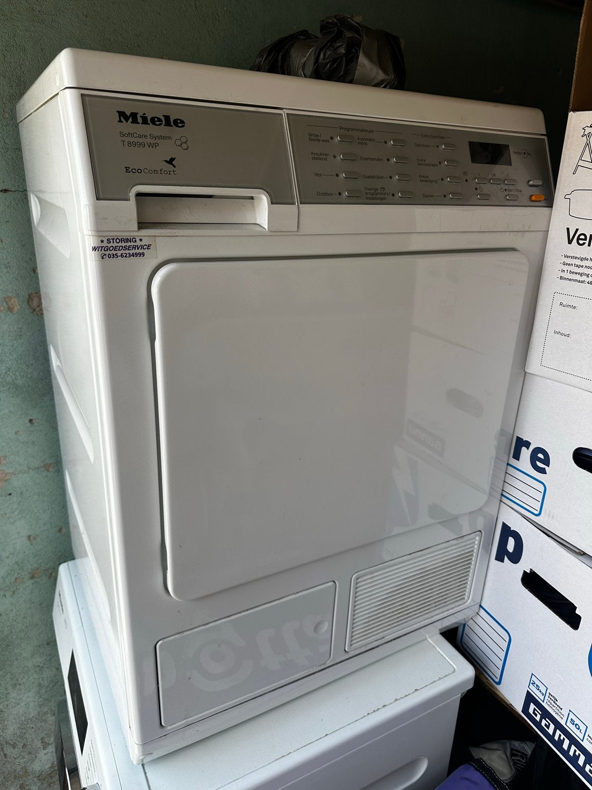 Miele SoftCare System T 8999 WP EcoComfort Wasdroger, Ophalen, 8 tot 10 kg, Voorlader, Niet werkend