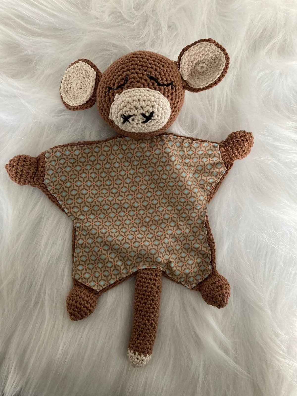 Knuffel doekje handgemaakt bruin, Ophalen of Verzenden, Nieuw, Kraamcadeau