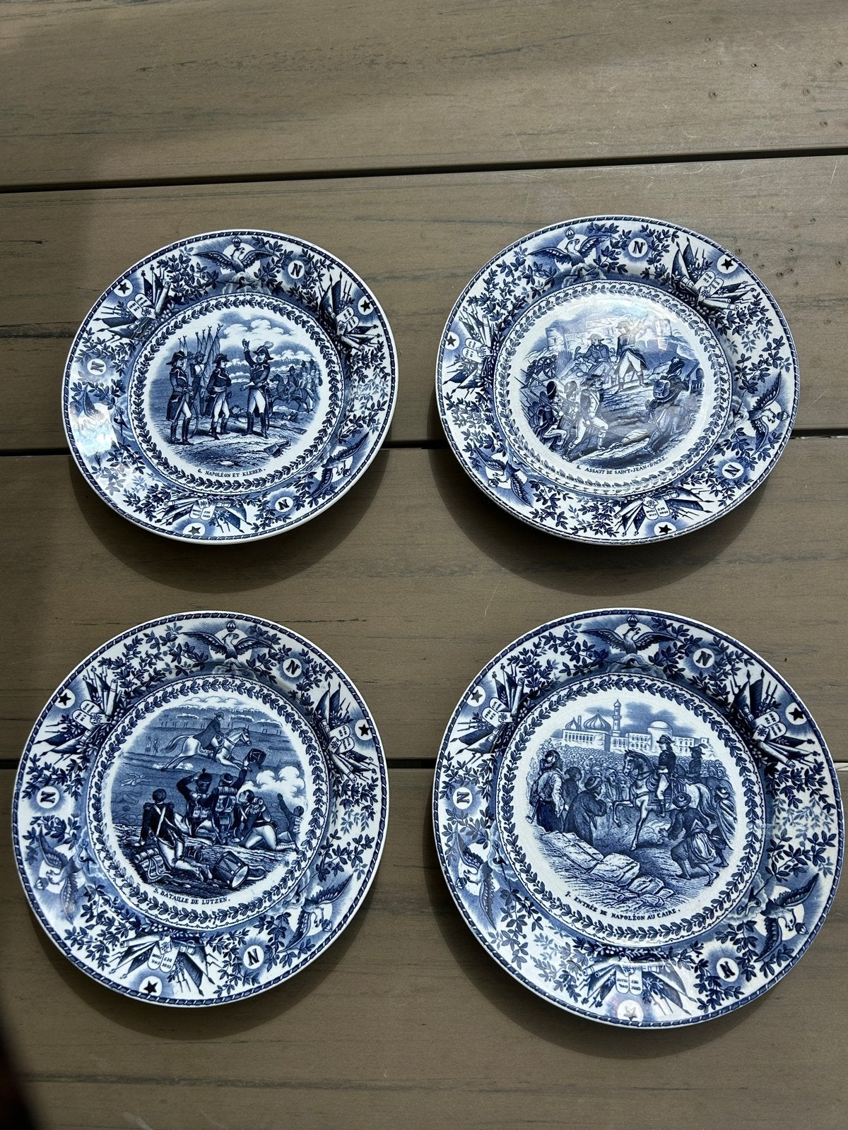 Set van 4 antieke Hollandse keramische borden, Antiek en Kunst, Ophalen of Verzenden
