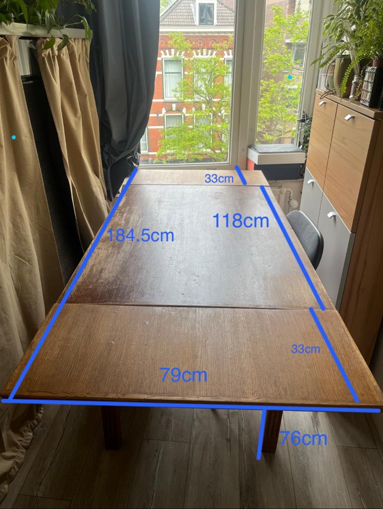 Extendable rectangular dining table (price negotiable), Ophalen, Gebruikt, 50 tot 100 cm, Vijf personen of meer