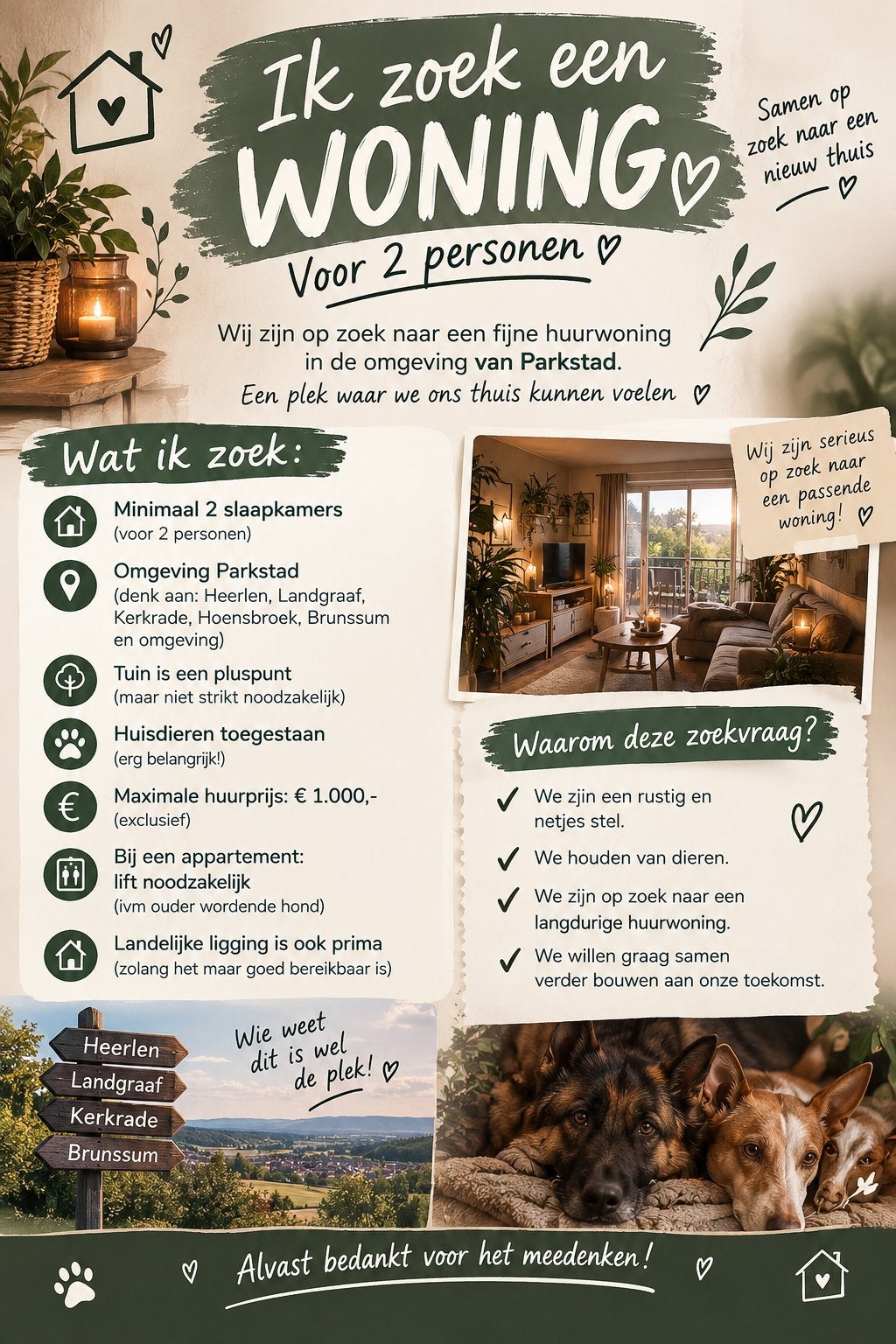 Woning gezocht of woningruil omgeving Heerlen, Huizen en Kamers