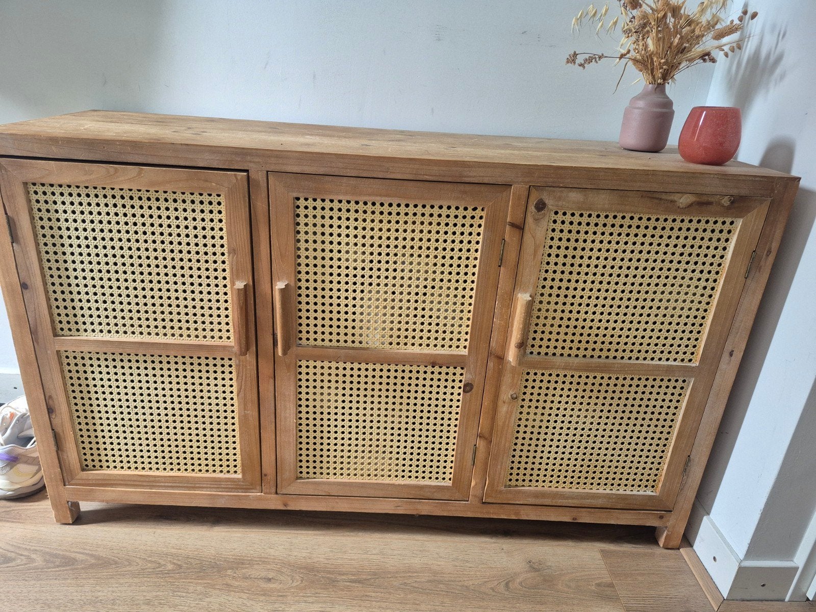 Webbing dressoir Bandung Xenos - naturel - 72x120x40 cm, Huis en Inrichting, Ophalen, 100 tot 150 cm, Boho, Scandinavisch, 25 tot 50 cm