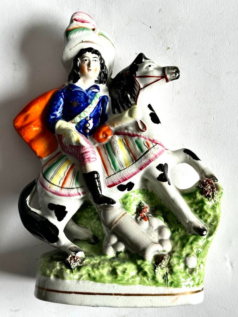 Antiek Staffordshire 'Flatback' Beeldje - Tam O'Shanter, Ophalen of Verzenden