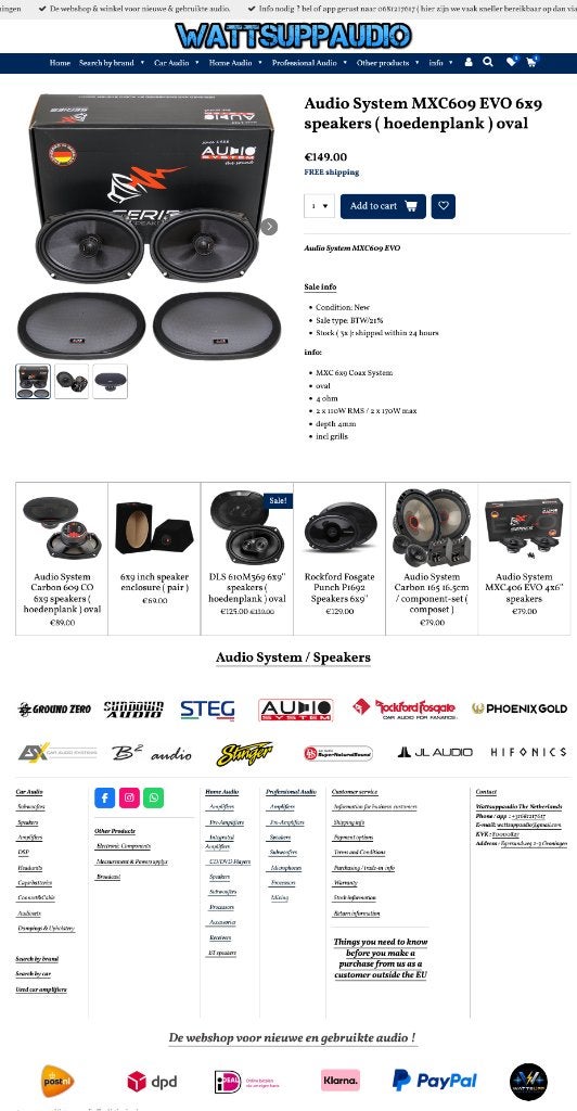 Audio System MXC609 EVO 6x9 speakers ( hoedenplank ) oval, Auto diversen, Autospeakers, Info@optimount.nl, Nieuw, Ophalen of Verzenden