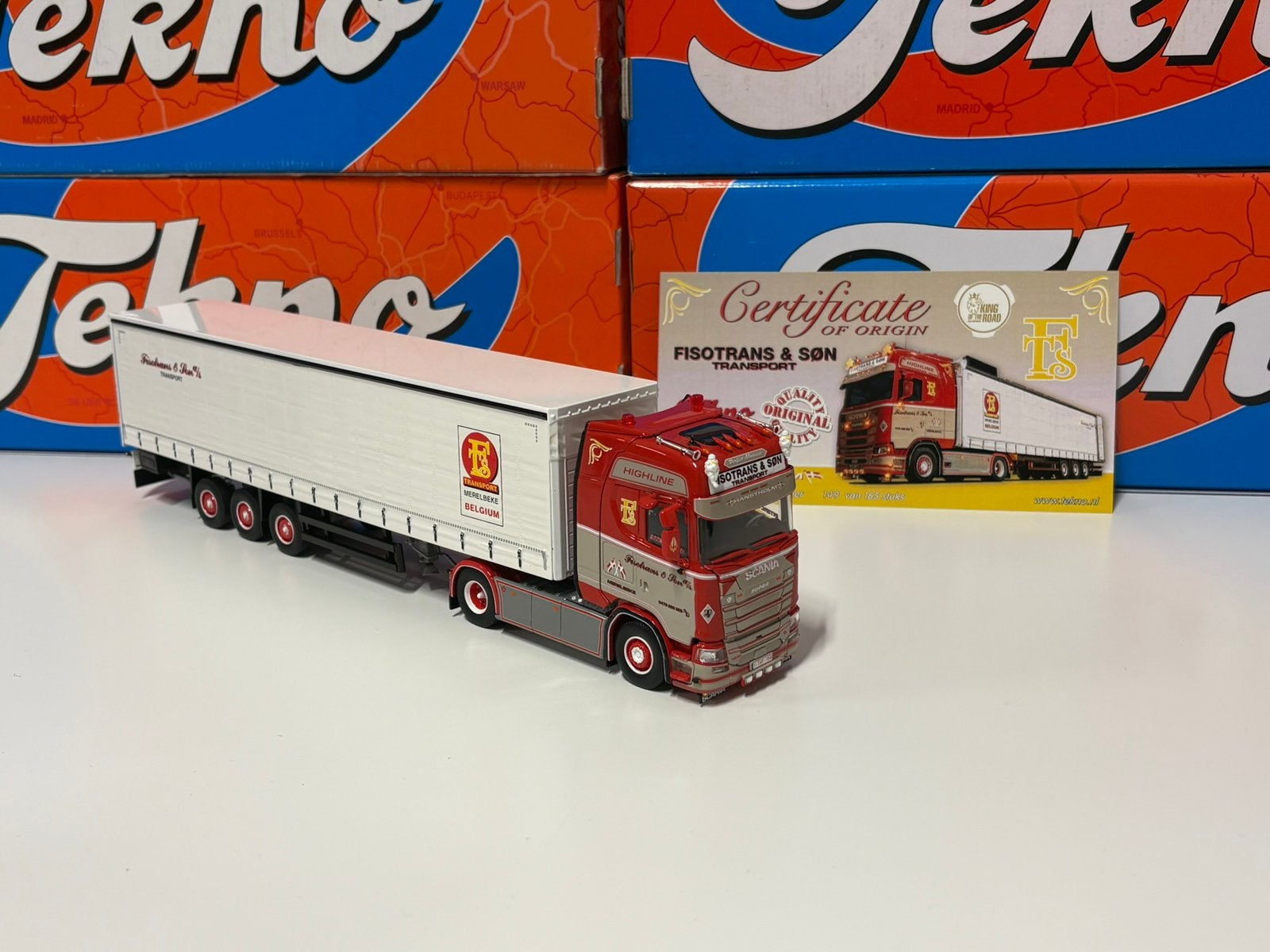 Tekno Fisotrans, Hobby en Vrije tijd, Modelauto's | 1:50, Ophalen of Verzenden, Zo goed als nieuw, Bus of Vrachtwagen, Tekno