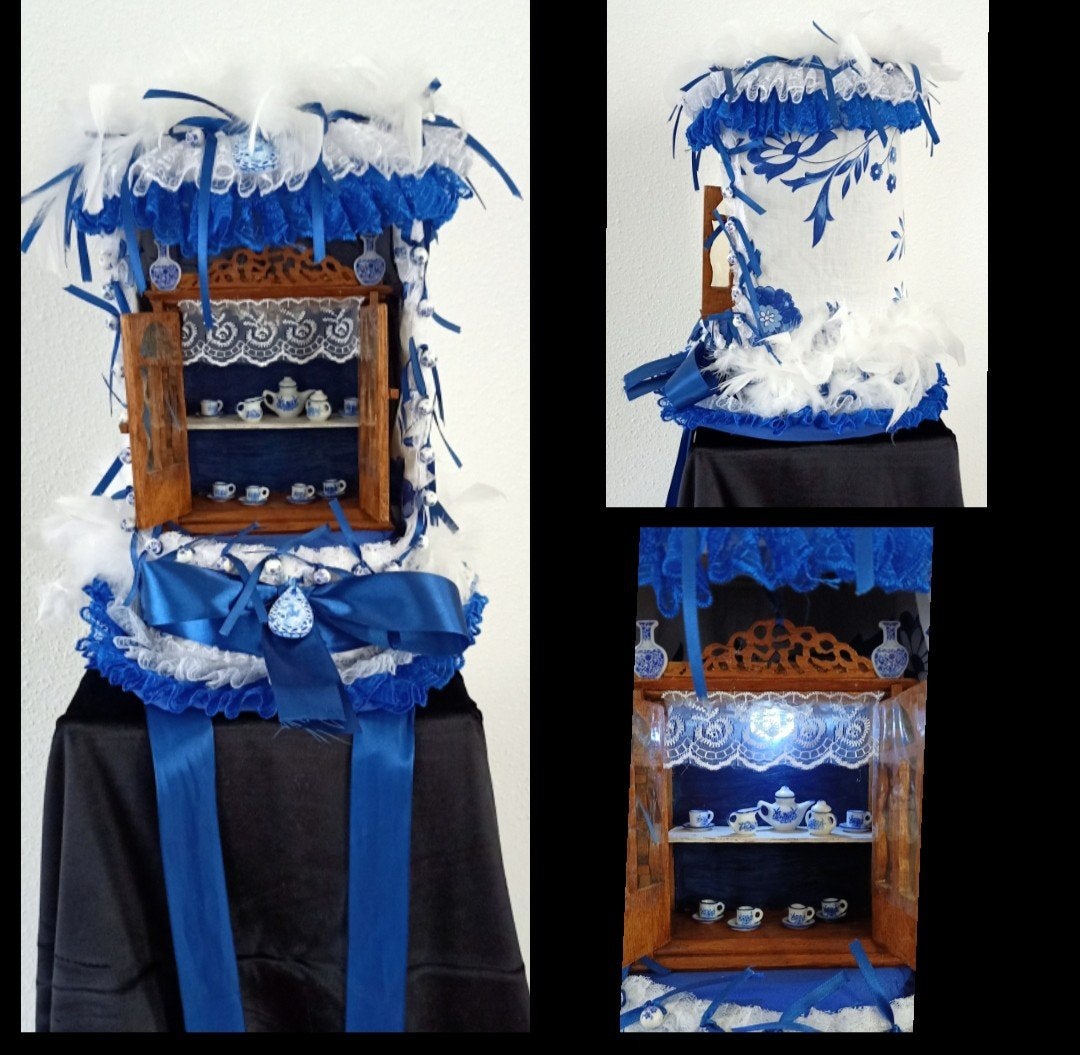 Delftsblauw hoge hoed, Ophalen of Verzenden
