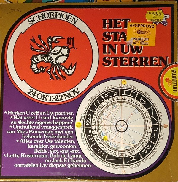 L.P. (1978) Het Staat in Uw Sterren : Schorpioen (Astrogram), LP, Gebruikt, Overige genres, Ophalen of Verzenden