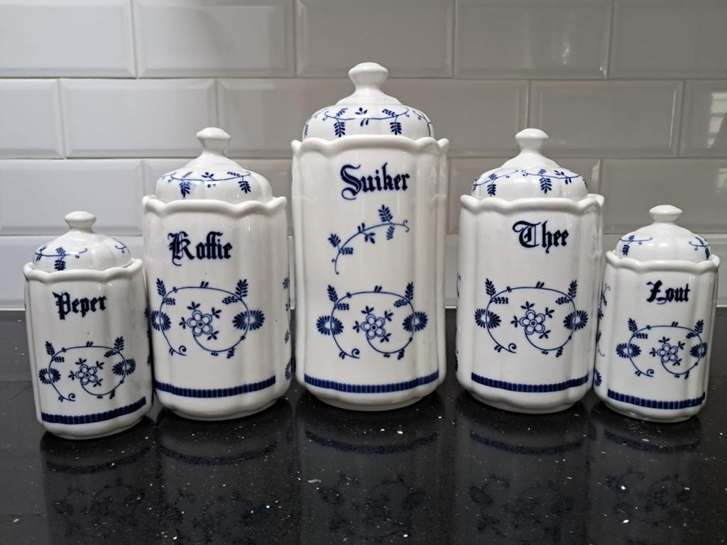 Vintage voorraadpotten set – jaren 50/60, Ophalen, Gebruikt, Overige materialen, Pot, Bus of Blik