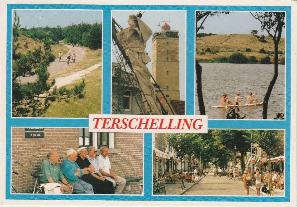 TERSCHELLING Fietspad Mannen Brandaris, Verzenden, 1980 tot heden, Gelopen, Waddeneilanden