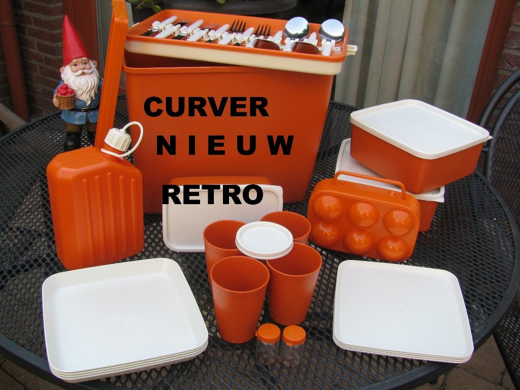 Retro * uniek * NIEUW * 4 delig CURVER set in BOX *, Ophalen of Verzenden, Nieuw