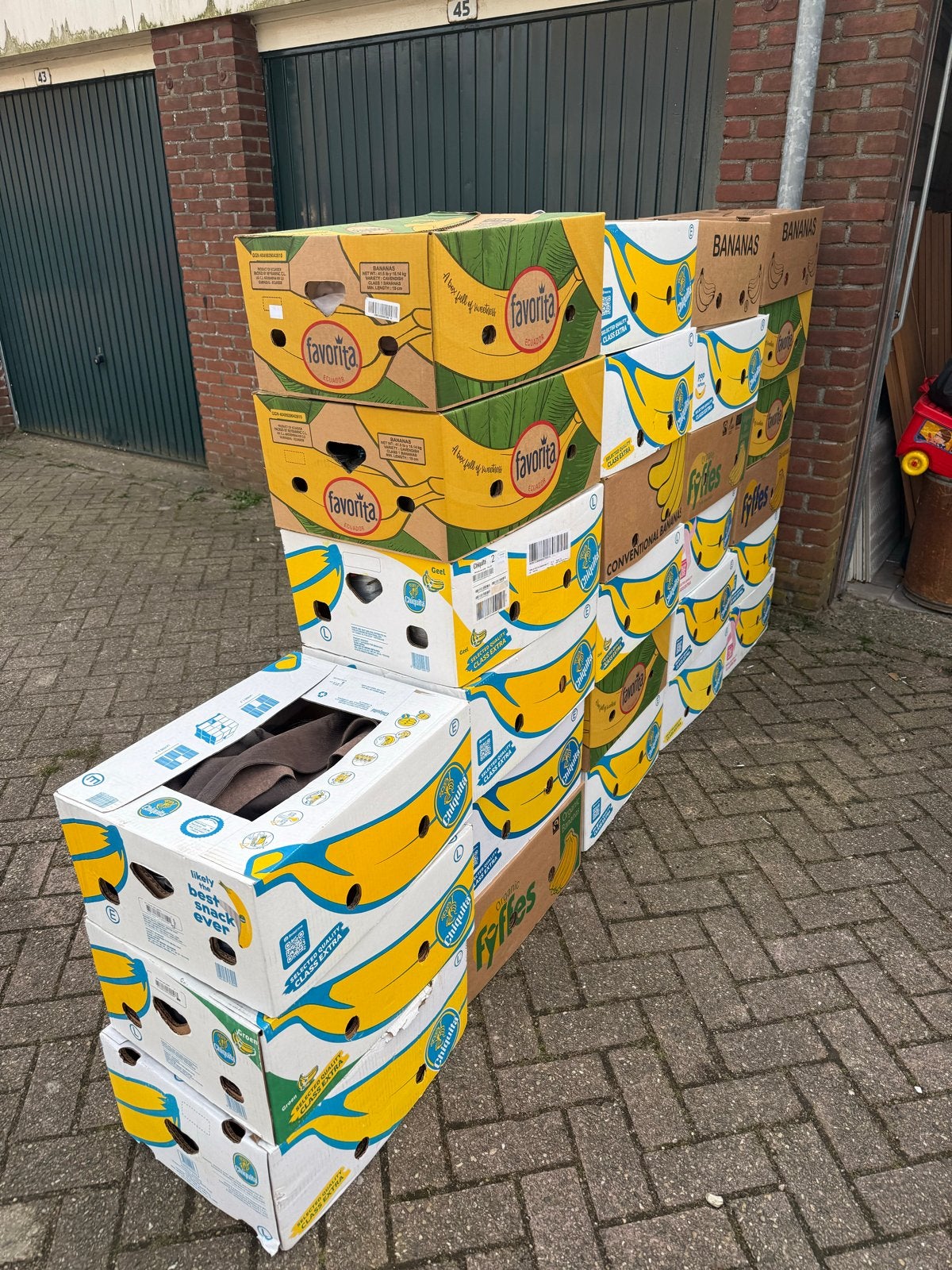 50 diverse bananendozen met ongesorteerde producten, Ophalen of Verzenden