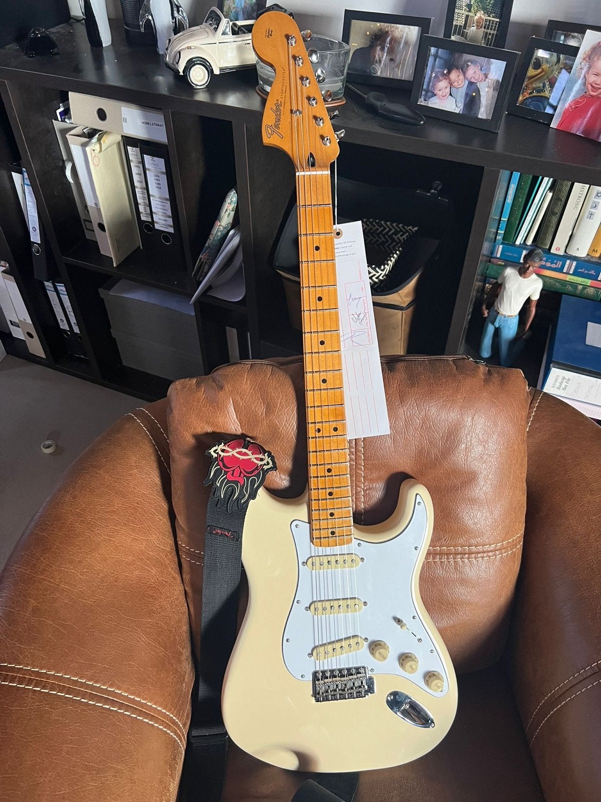 Fender Jimi Hendrix Stratocaster Olympic White Flipped HS, Ophalen of Verzenden, Zo goed als nieuw, Solid body, Fender