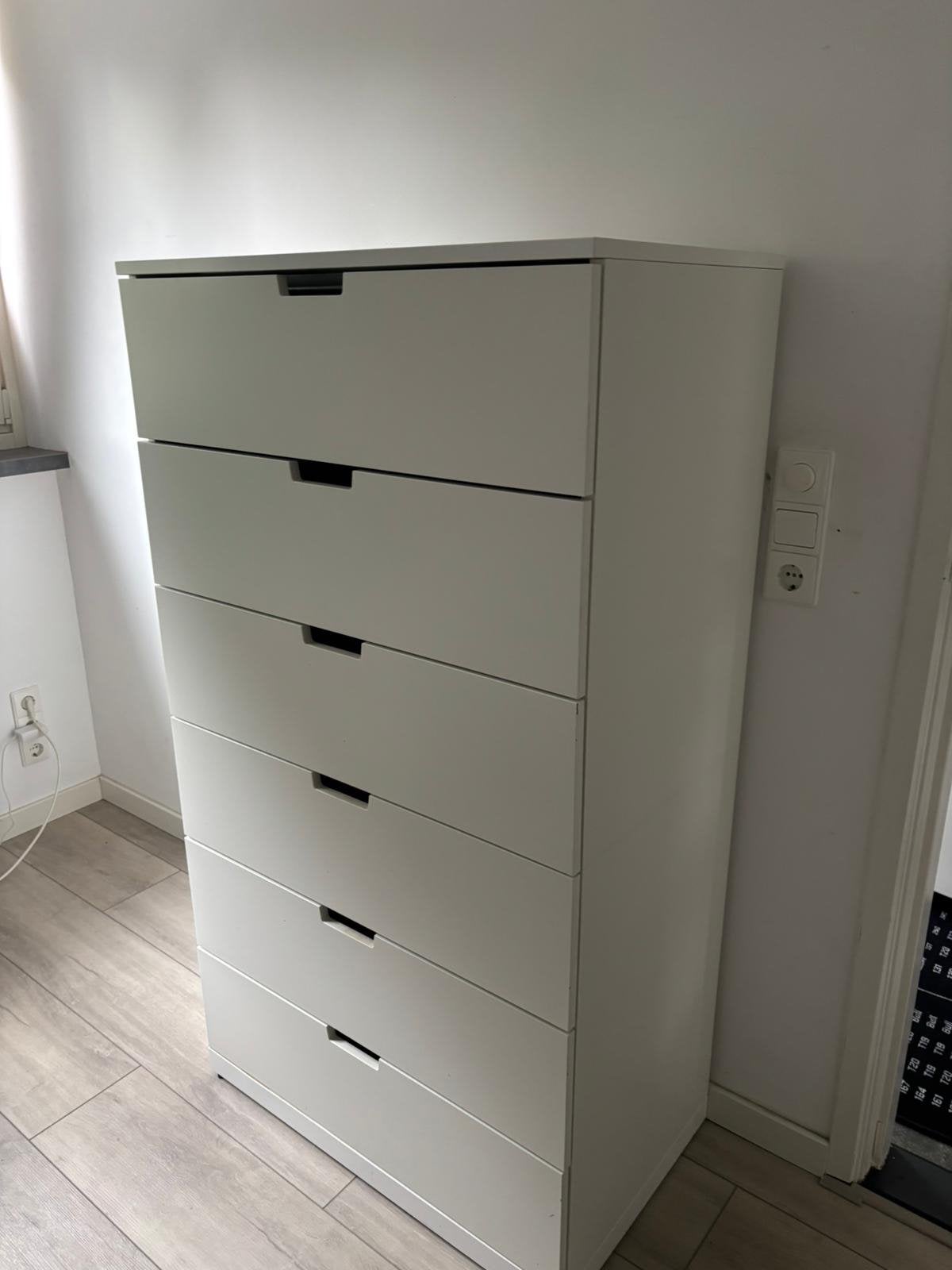 Nordli Ladenkast 6 lades wit, Ophalen, Gebruikt, 5 laden of meer, 100 tot 150 cm