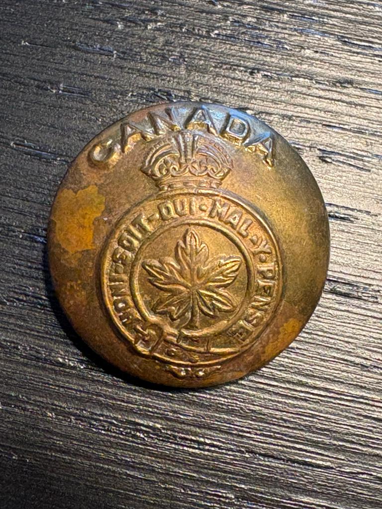 Antieke Canadese militaire knoop - WOI/WOII, Verzamelen, Militaria | Tweede Wereldoorlog, Ophalen of Verzenden