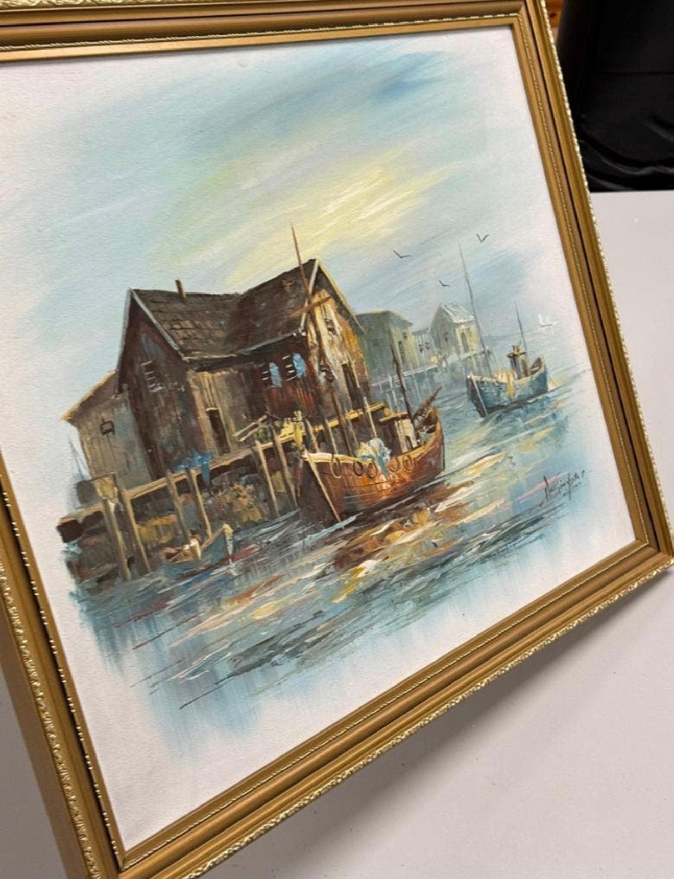 ALAN J. SIMPSON 1941-07 Gesigneerd olie-schilderij kunst art, Ophalen of Verzenden, Gesigneerd