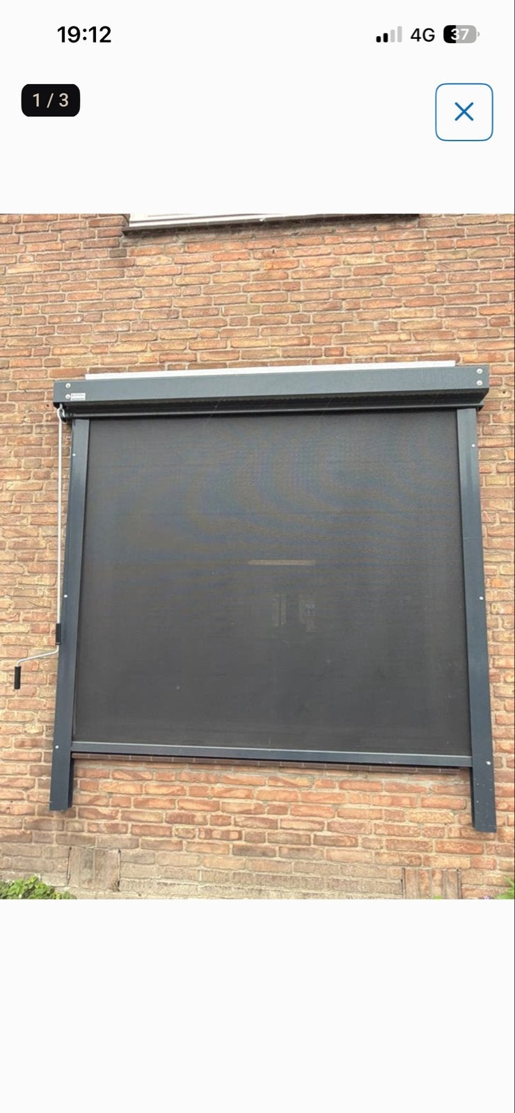 Rolluik 220,5 cm breed en 2.00 meter hoog, Ophalen, Gebruikt, Grijs, 200 cm of meer