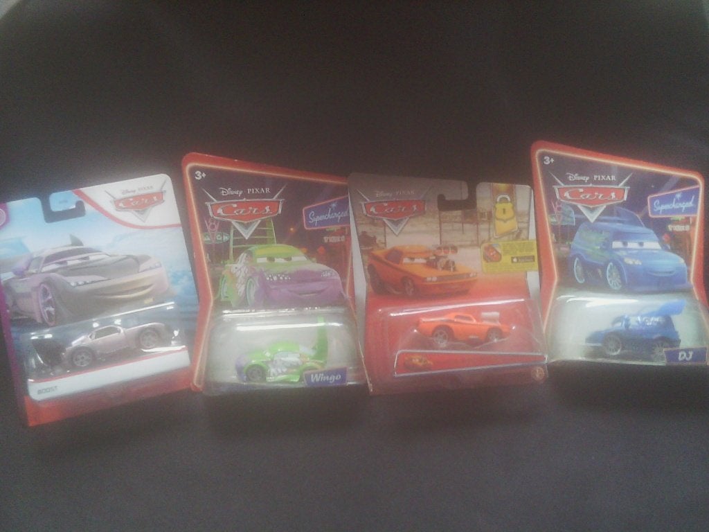 Disney Cars Auto's  4 Pesters (Boost+Snot-rod+Wingo+DJ)Nieuw, Ophalen of Verzenden, Nieuw