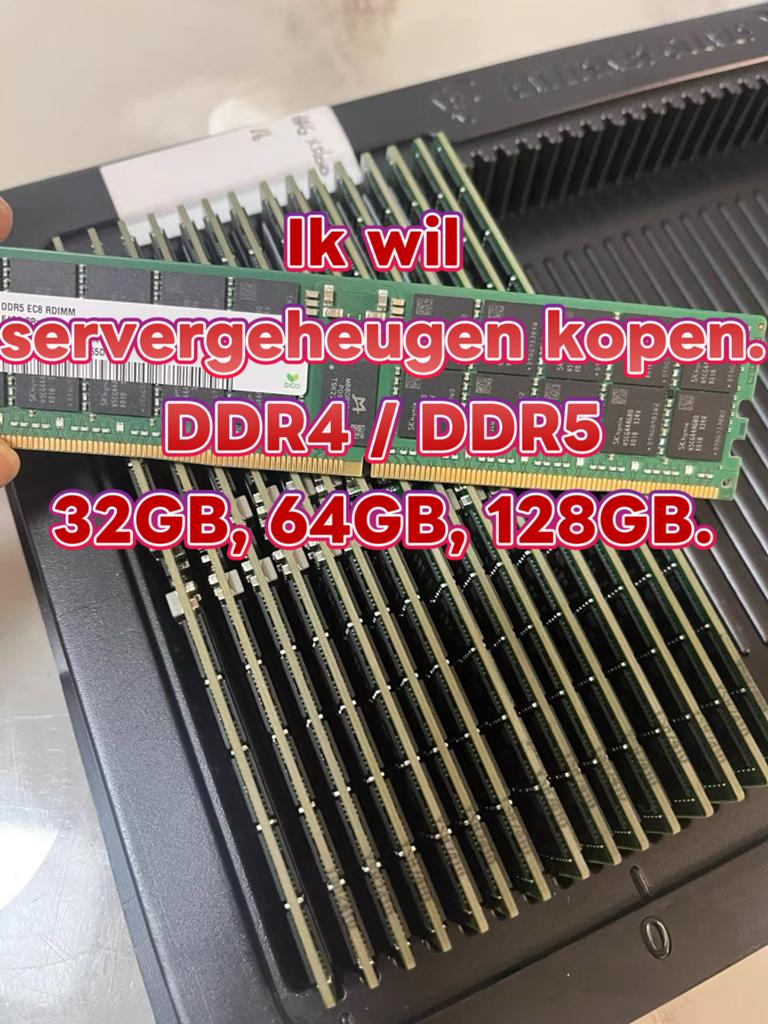 Servergeheugen DDR4 ECC/DDR5 ECC- 32GB, 64GB, 128GB, Ophalen of Verzenden, DDR4, Server, 32 GB
